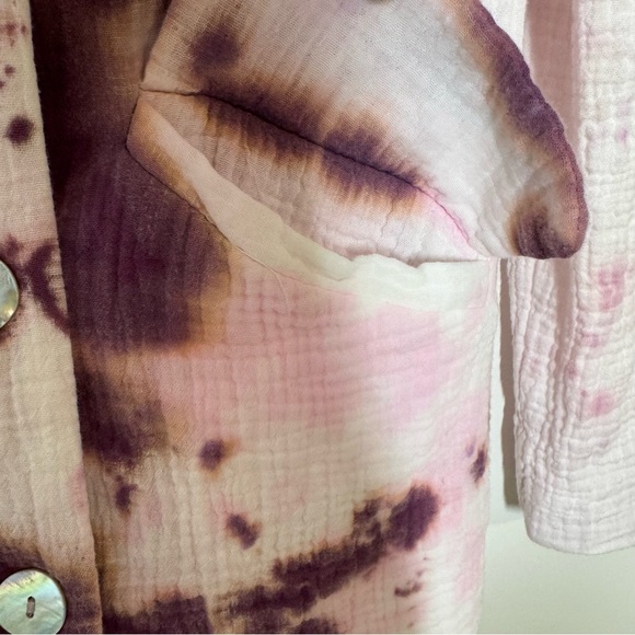 L*Space Tie Dye Women’s Collared Button Blazer Pink Purple White Floral Sleeve 6 - Picture 8 of 14